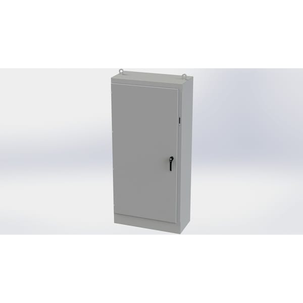 3 Point Latch with Coinproof/Padlock Handle Electrical Enclosures, 84 in H, 18 in D, 39-1/2 in W